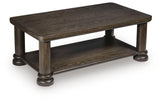 Bannette Dark Brown Coffee Table by Ashley at Eve Furniture