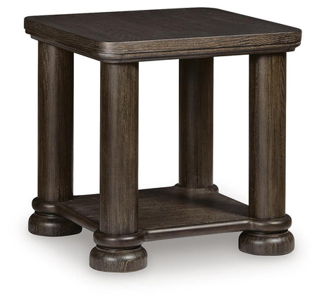 Bannette Dark Brown Square End Table by Ashley at Eve Furniture