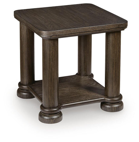 Bannette Dark Brown Square End Table by Ashley at Eve Furniture
