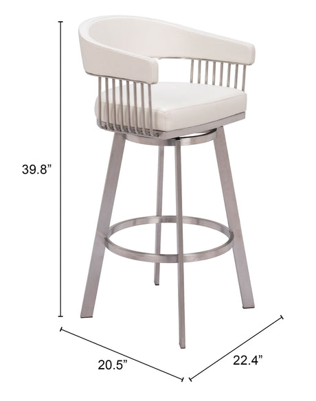 Bantry Swivel Barstool White by Zuomod at Eve Furniture