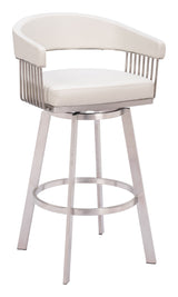 Bantry Swivel Barstool White by Zuomod at Eve Furniture