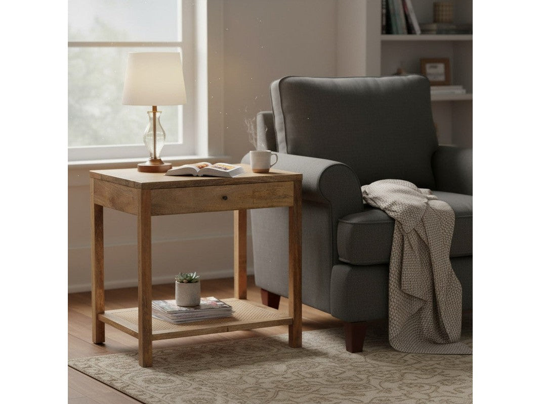 Barbados Brown Side Table by Crestview at Eve Furniture