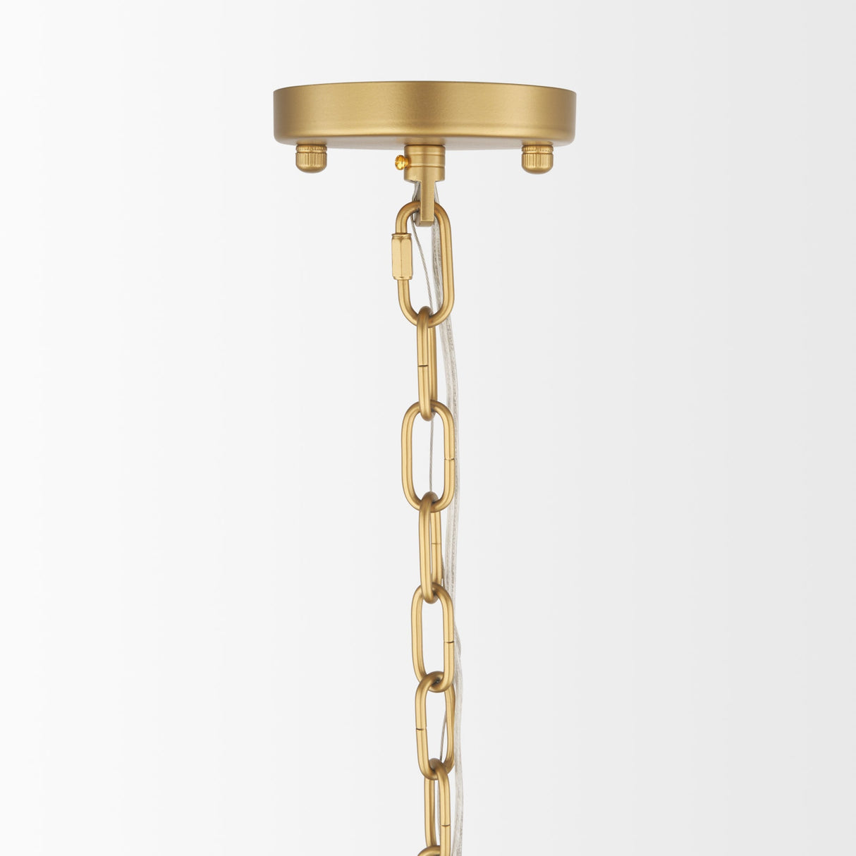 Barbara Brushed Gold Metal w/ Frosted Glass Globes 11-Light Chandelier by Mercana at Eve Furniture