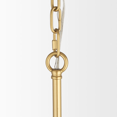 Barbara Brushed Gold Metal w/ Frosted Glass Globes 18-Light Chandelier by Mercana at Eve Furniture