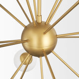 Barbara Brushed Gold Metal w/ Frosted Glass Globes 18-Light Chandelier by Mercana at Eve Furniture