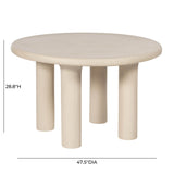 Barbara Cream Textured Indoor / Outdoor 47" Round Dining Table by TOV Furniture at Eve Furniture
