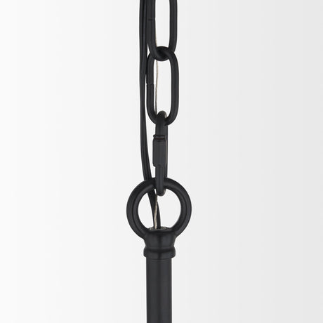 Barbara Matte Black Metal w/ Frosted Glass Globes 18-Light Chandelier by Mercana at Eve Furniture