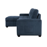 Barbara Navy Reversible Sectional with Hidden Storage and Pull-out Bed by Homelegance at Eve Furniture