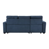 Barbara Navy Reversible Sectional with Hidden Storage and Pull-out Bed by Homelegance at Eve Furniture