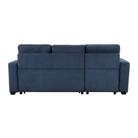Barbara Navy Reversible Sectional with Hidden Storage and Pull-out Bed by Homelegance at Eve Furniture