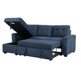 Barbara Navy Reversible Sectional with Hidden Storage and Pull-out Bed by Homelegance at Eve Furniture