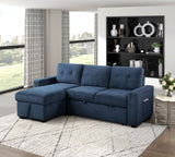 Barbara Navy Reversible Sectional with Hidden Storage and Pull-out Bed by Homelegance at Eve Furniture
