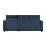 Barbara Navy Reversible Sectional with Hidden Storage and Pull-out Bed by Homelegance at Eve Furniture
