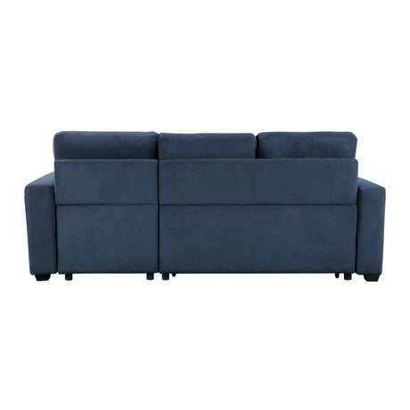 Barbara Navy Reversible Sectional with Hidden Storage and Pull-out Bed by Homelegance at Eve Furniture