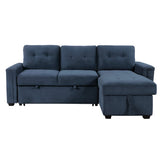 Barbara Navy Reversible Sectional with Hidden Storage and Pull-out Bed by Homelegance at Eve Furniture