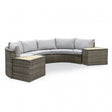 Barbuda Gray/Natural 6-Piece Sectional Sofa w/ 2 End Tables by Furniture of America at Eve Furniture