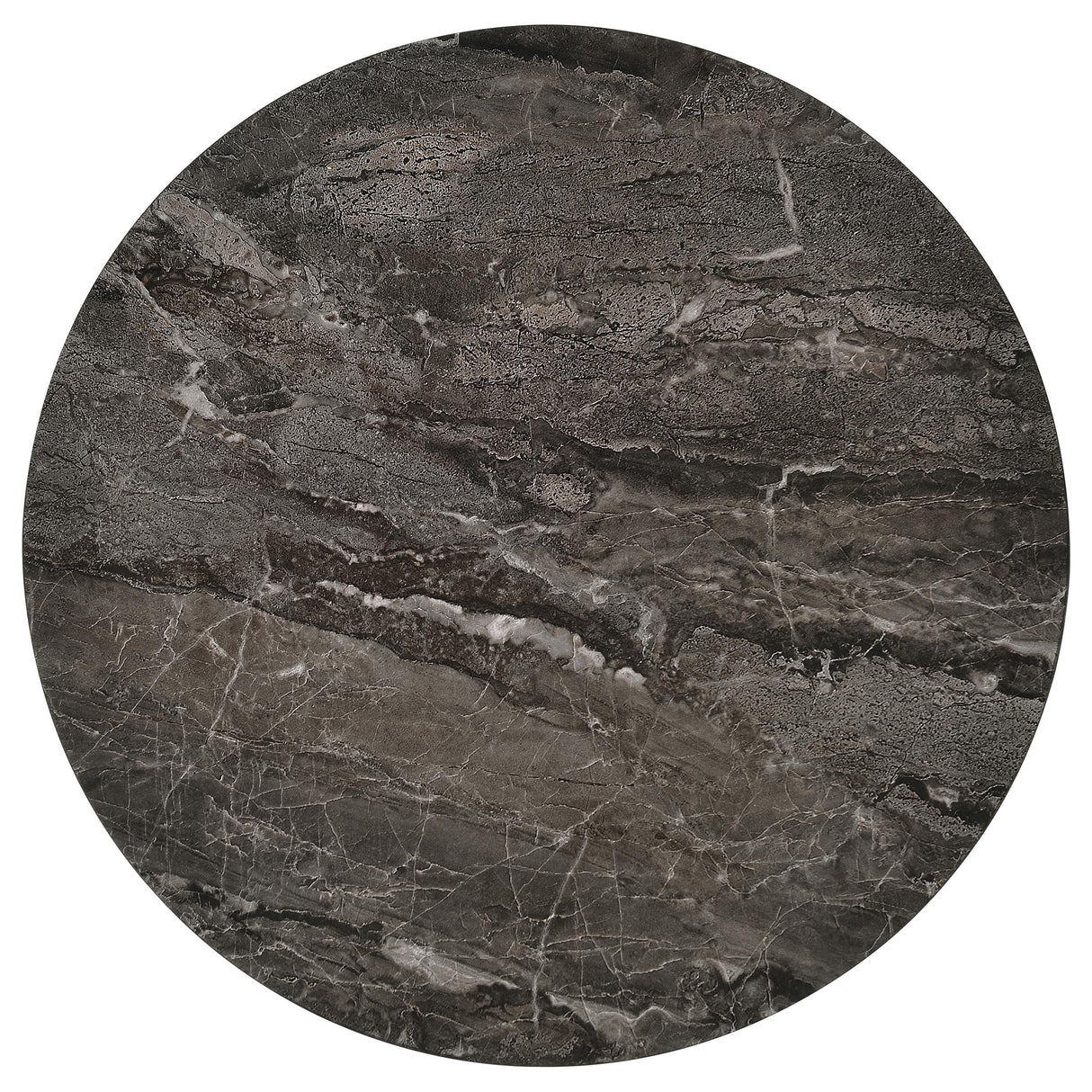 Barcelo Grey Round Faux Marble Top Metal Side Table by Coaster at Eve Furniture