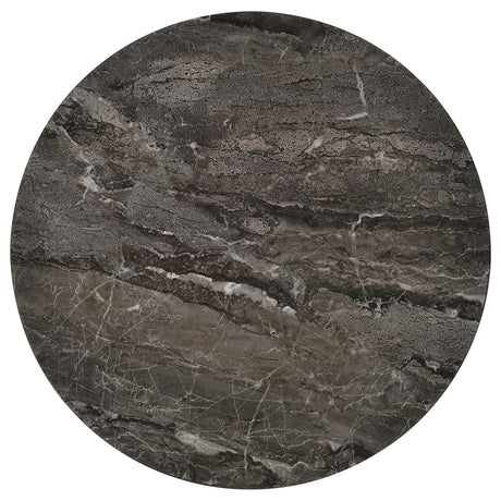 Barcelo Grey Round Faux Marble Top Metal Side Table by Coaster at Eve Furniture