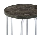 Barcelo Grey Round Faux Marble Top Metal Side Table by Coaster at Eve Furniture