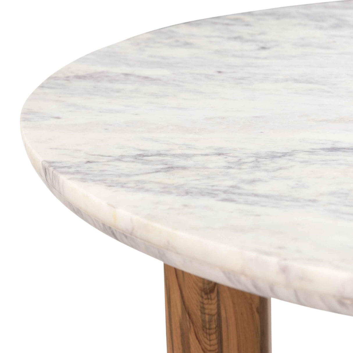 Barcelona 54" Round Dining Table with White Marble and Reclaimed Wood Legs by Home Trends & Design at Eve Furniture