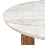 Barcelona 54" Round Dining Table with White Marble and Reclaimed Wood Legs by Home Trends & Design at Eve Furniture