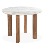 Barcelona 54" Round Dining Table with White Marble and Reclaimed Wood Legs by Home Trends & Design at Eve Furniture