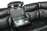 Barcelona Black Power Reclining Sectional (Power Headrests) by Happy Homes at Eve Furniture