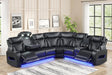 Barcelona Black Power Reclining Sectional (Power Headrests) by Happy Homes at Eve Furniture