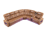 Barcelona Brown Power Reclining Sectional (Power Headrests) by Happy Homes at Eve Furniture