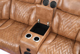 Barcelona Brown Power Reclining Sectional (Power Headrests) by Happy Homes at Eve Furniture