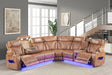 Barcelona Brown Power Reclining Sectional (Power Headrests) by Happy Homes at Eve Furniture
