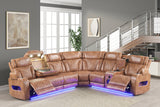 Barcelona Brown Power Reclining Sectional (Power Headrests) by Happy Homes at Eve Furniture