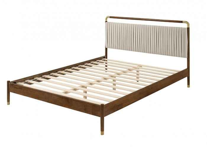 Bardot Walnut 5-Piece Queen Bedroom Set by Furniture of America at Eve Furniture