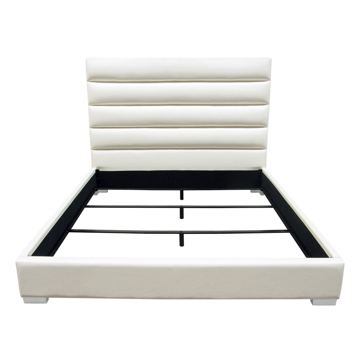 Bardot White Leatherette Queen Bed by Diamond Sofa at Eve Furniture