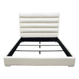 Bardot White Leatherette Queen Bed by Diamond Sofa at Eve Furniture