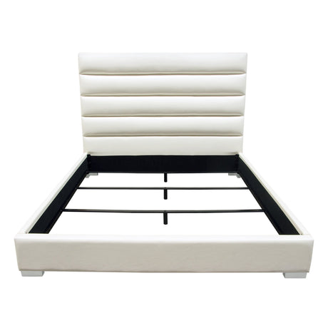 Bardot White Leatherette Queen Bed by Diamond Sofa at Eve Furniture