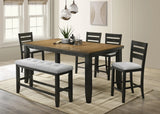 Bardstown Charcoal and Wheat Counter Height Dining Bench by Crown Mark at Eve Furniture