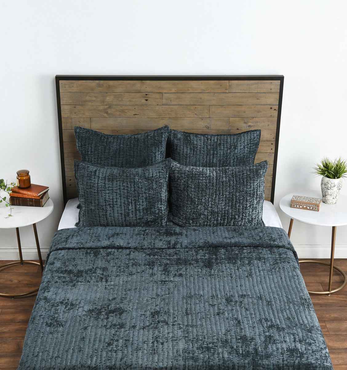 Bari Bay Green Velvet Quilt Collection by Classic Home at Eve Furniture