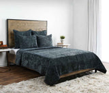 Bari Bay Green Velvet Quilt Collection by Classic Home at Eve Furniture
