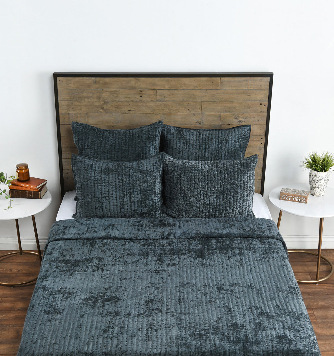 Bari Bay Green Velvet Quilt Collection by Classic Home at Eve Furniture
