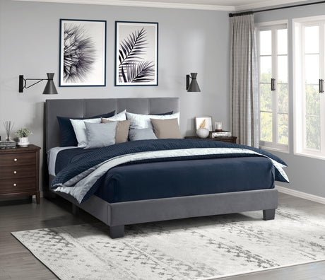 Bari Dark Gray Full Platform Bed by Homelegance at Eve Furniture