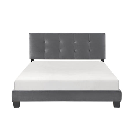 Bari Dark Gray Queen Platform Bed by Homelegance at Eve Furniture