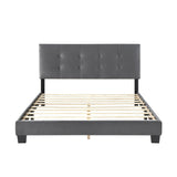 Bari Dark Gray Queen Platform Bed by Homelegance at Eve Furniture
