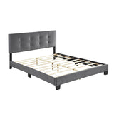 Bari Dark Gray Queen Platform Bed by Homelegance at Eve Furniture
