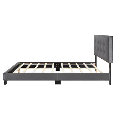 Bari Dark Gray Queen Platform Bed by Homelegance at Eve Furniture