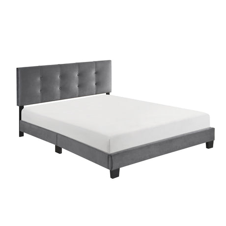 Bari Dark Gray Queen Platform Bed by Homelegance at Eve Furniture