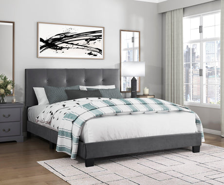 Bari Dark Gray Queen Platform Bed by Homelegance at Eve Furniture