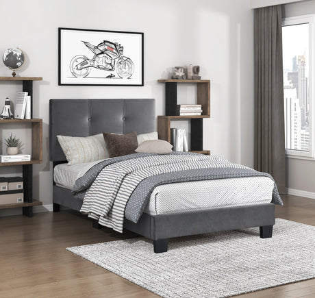 Bari Dark Gray Twin Platform Bed by Homelegance at Eve Furniture