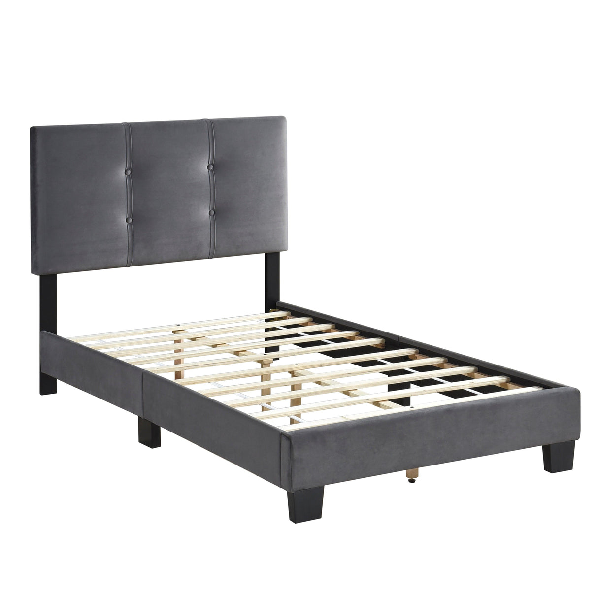 Bari Dark Gray Twin Platform Bed by Homelegance at Eve Furniture