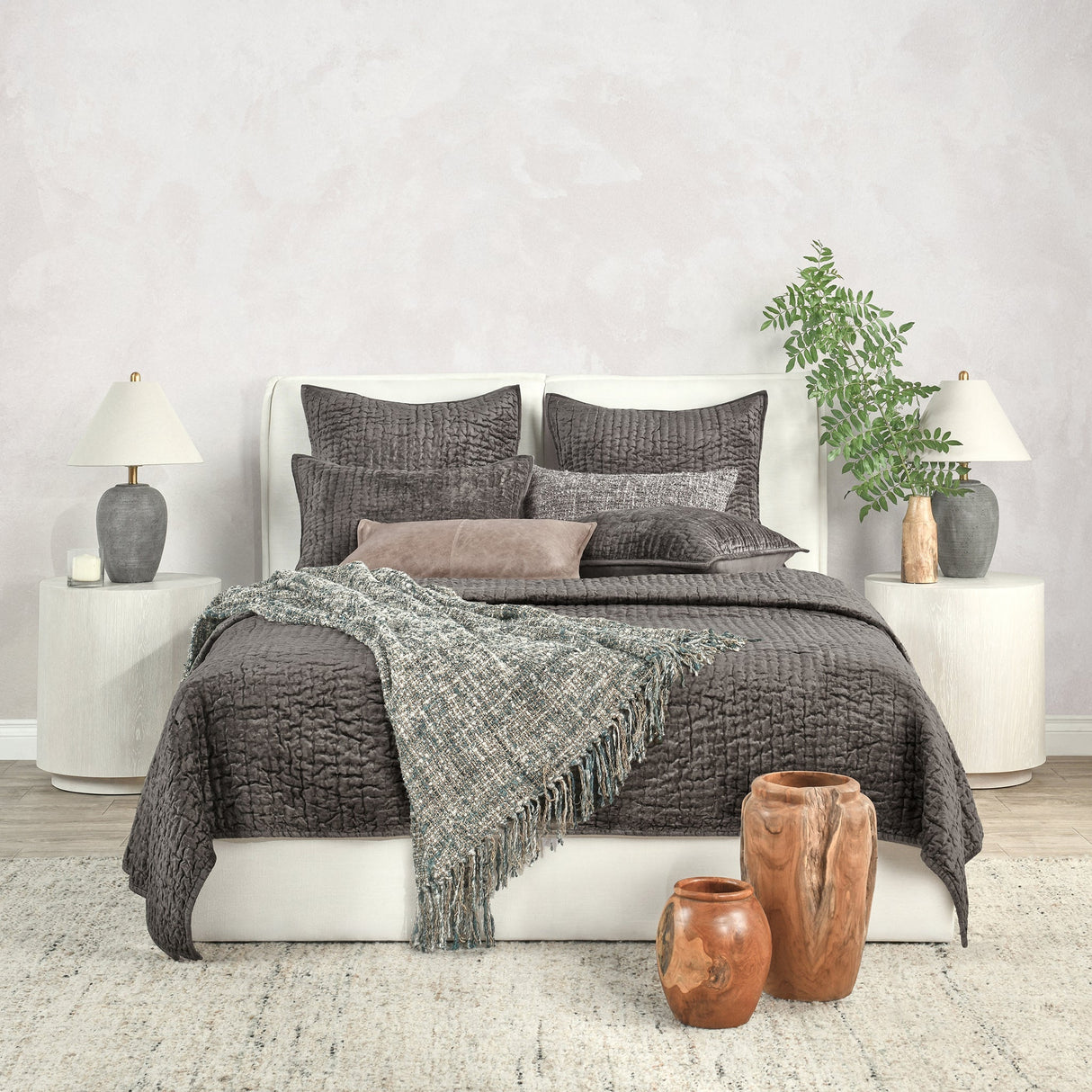 Bari Desert Velvet Quilt Collection by Classic Home at Eve Furniture